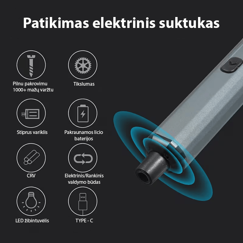 Elektrinis tikslus atsuktuvas, 68 bitų rinkinys