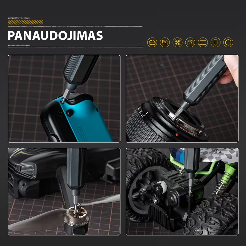 Elektrinis tikslus atsuktuvas, 46 bitų rinkinys. (nauja versija)